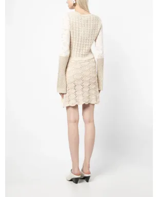 Marine Serre パッチワーク crochet ミニドレス - イエロー - サムネイル4