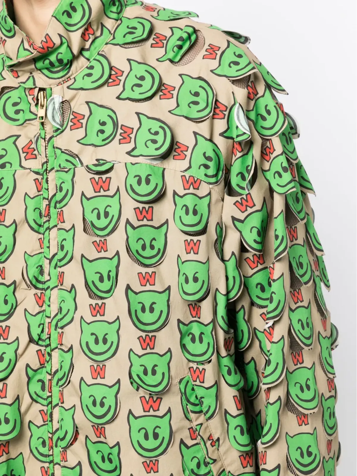 Walter Van Beirendonck モチーフプリントジップアップジャケット ブラウン - 画像5