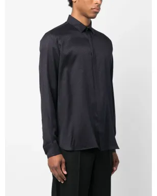 Saint Laurent シルクウールシャツ ブルー - サムネイル3