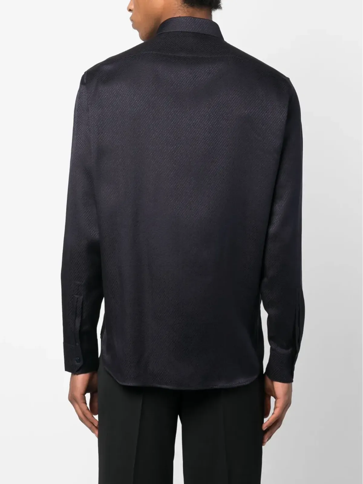 Saint Laurent シルクウールシャツ ブルー - 画像4