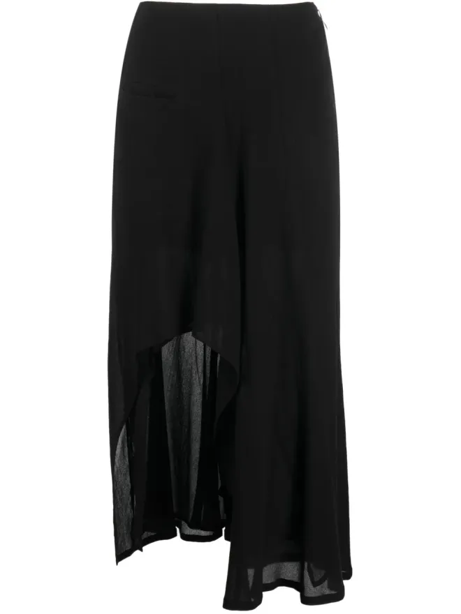 YOHJI YAMAMOTO Yohji Yamamoto アシンメトリーミディスカートの商品画像
