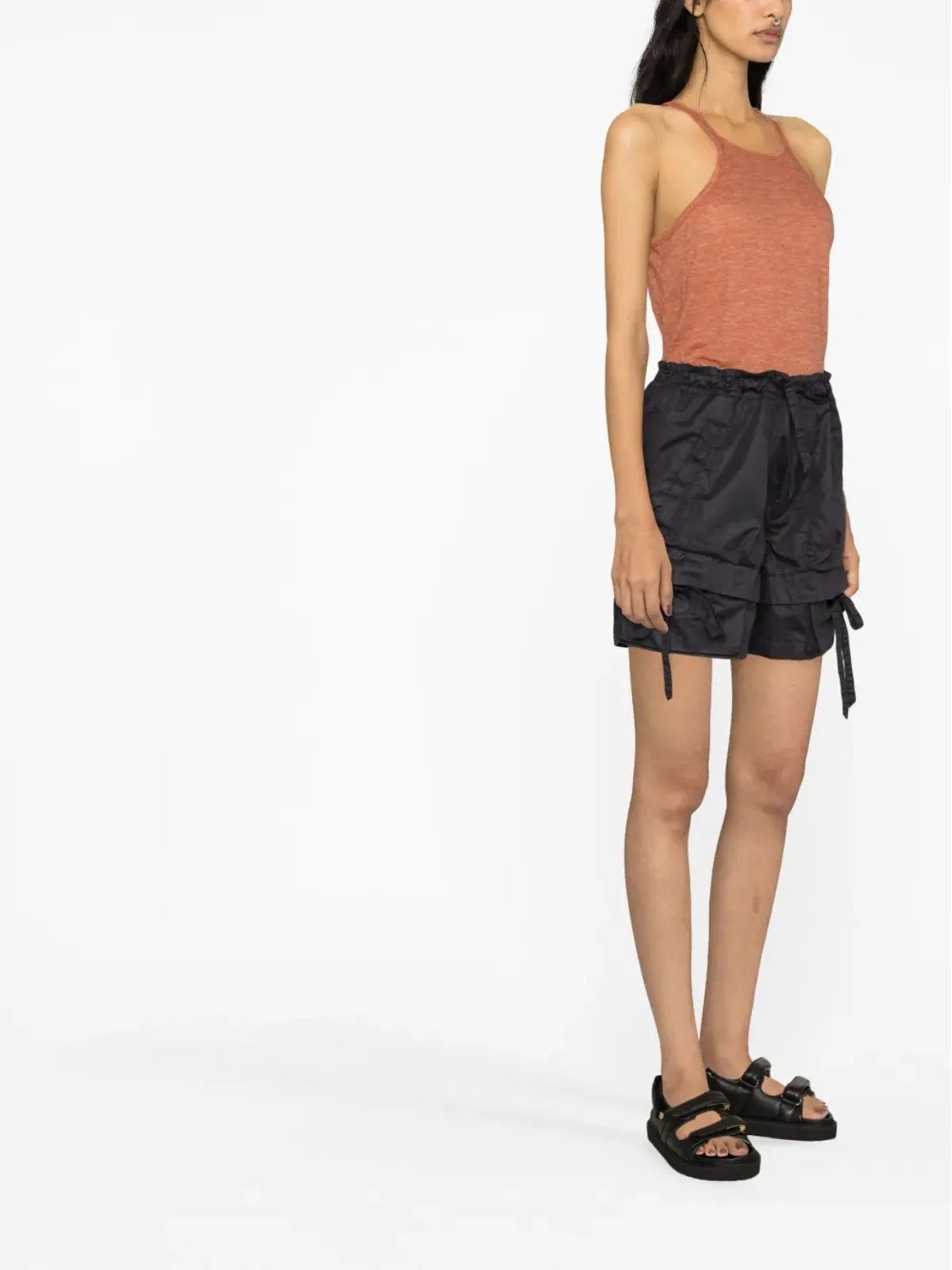 ISABEL MARANT ドローストリングコットンショーツ - グレー - 画像3