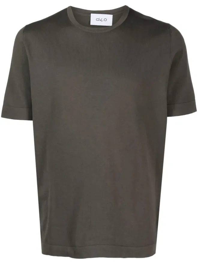 D4.0 D4.0 ショートスリーブ ファインリブ Tシャツ - ブラウンの商品画像