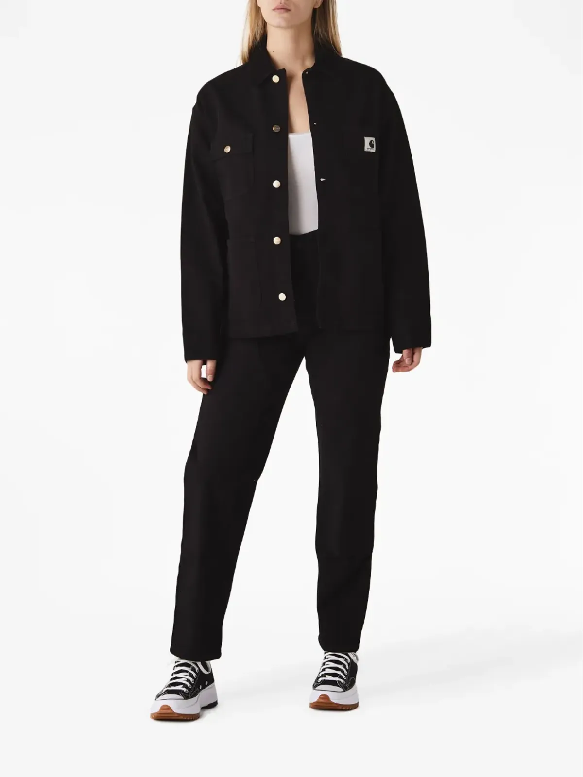 Carhartt WIP ロゴパッチ コットン シャツジャケット - ブラック - 画像2
