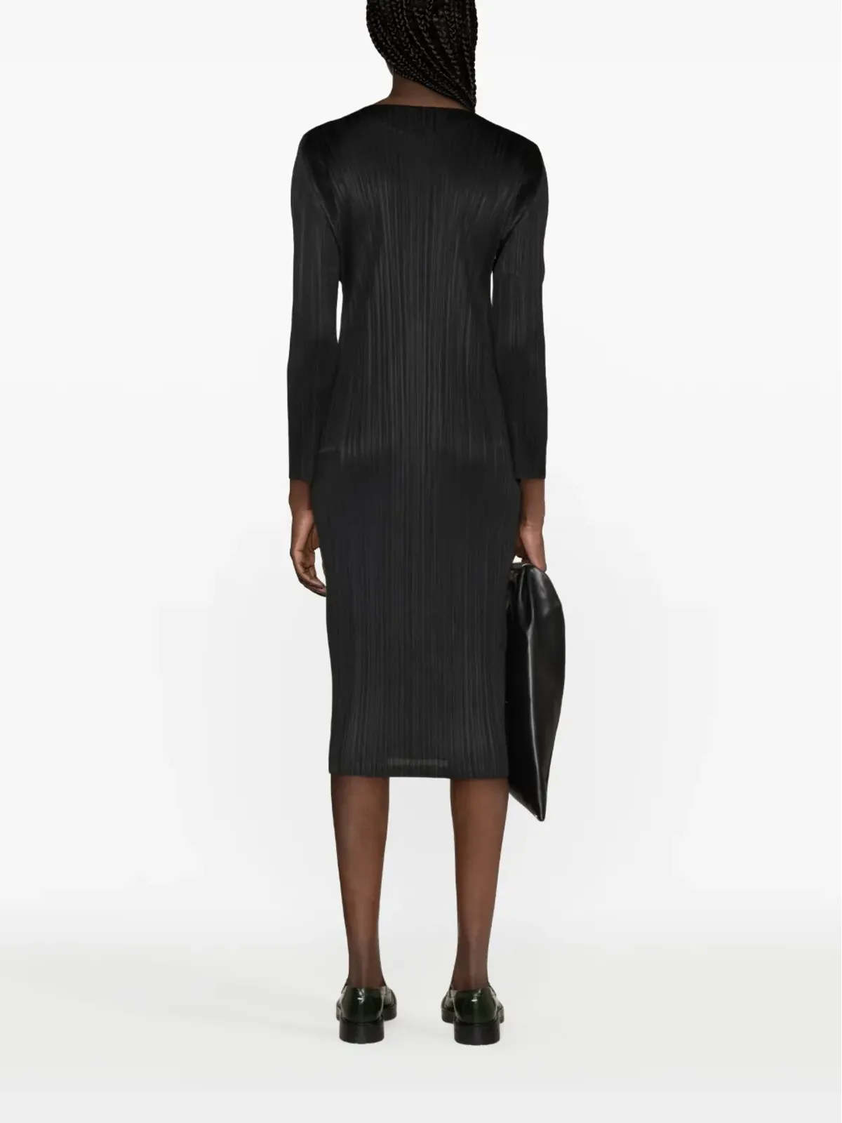 Pleats Please Issey Miyake セプテンバー プリーツサテン ミディドレス - 画像4