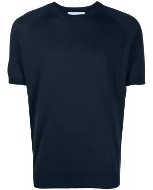 D4.0 半袖コットンニットTシャツ - ブルー - サムネイル1