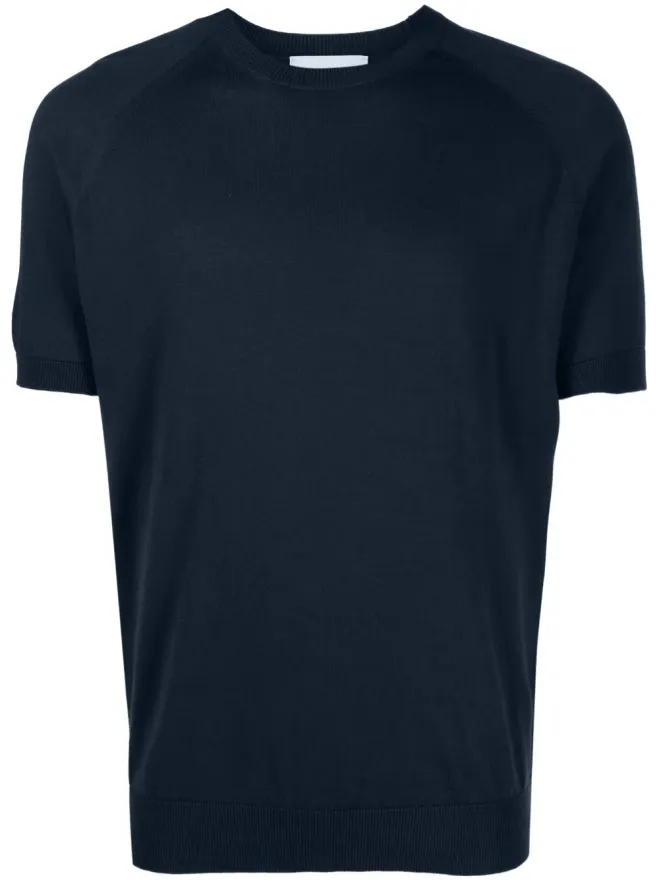 D4.0 D4.0 半袖コットンニットTシャツ - ブルーの商品画像