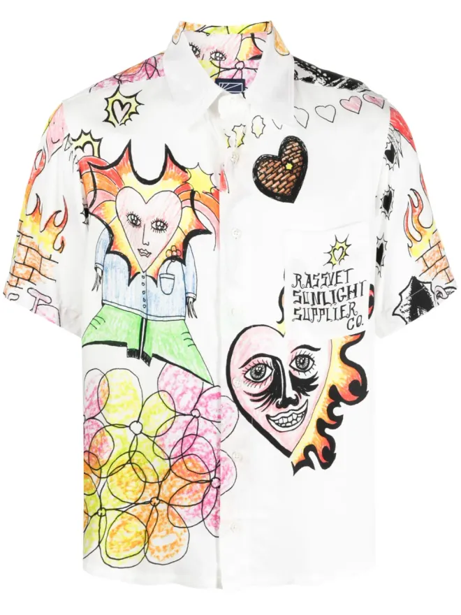 RASSVET RASSVET ドローストリングス グラフィックプリント シャツの商品画像