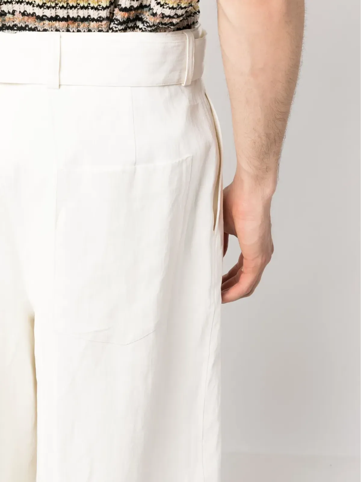 Jil Sander フレアリネン ベルマーダショーツ - 画像5