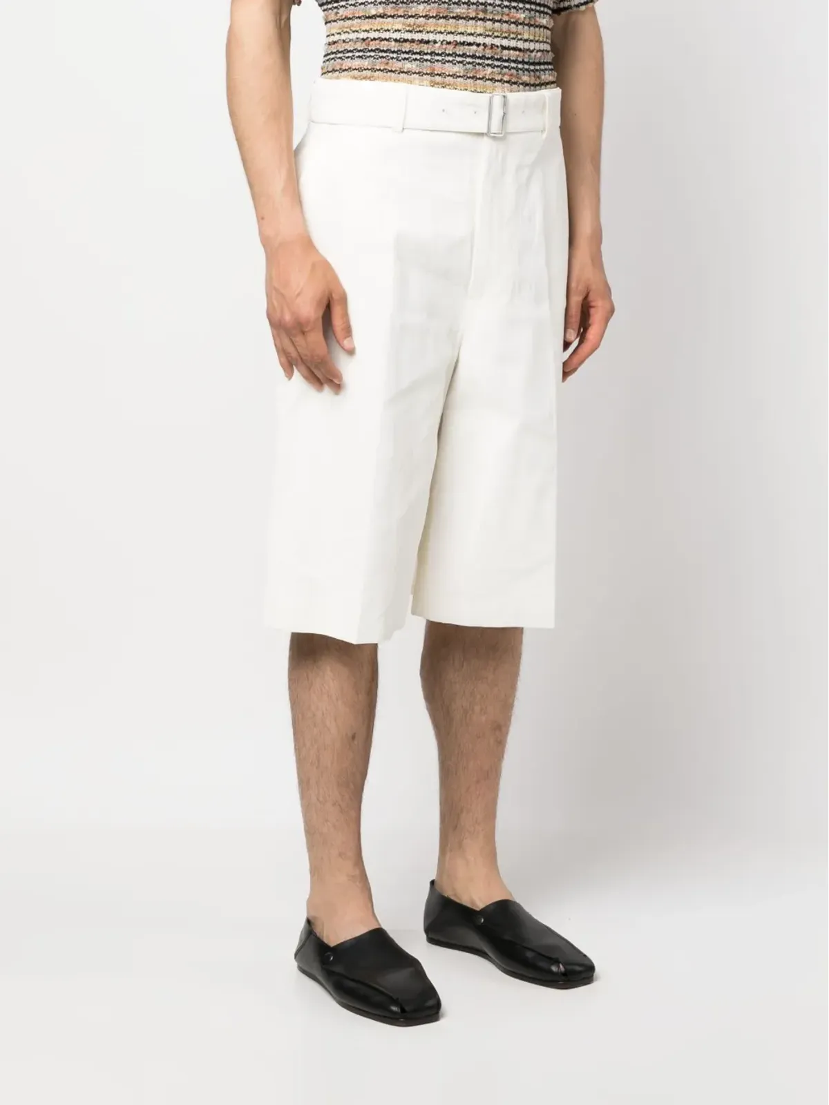 Jil Sander フレアリネン ベルマーダショーツ - 画像3