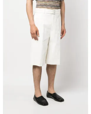 Jil Sander フレアリネン ベルマーダショーツ - サムネイル3