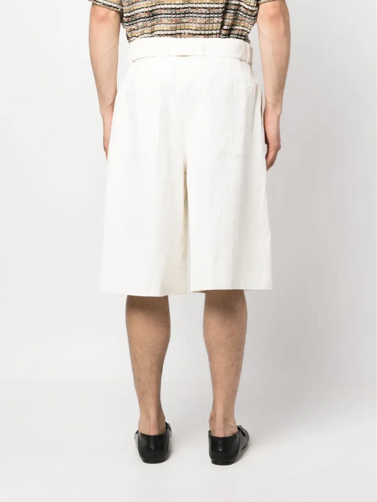 Jil Sander フレアリネン ベルマーダショーツ - 画像4