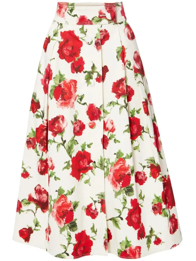 Carolina Herrera Carolina Herrera 花柄プリントのAラインスカートの商品画像