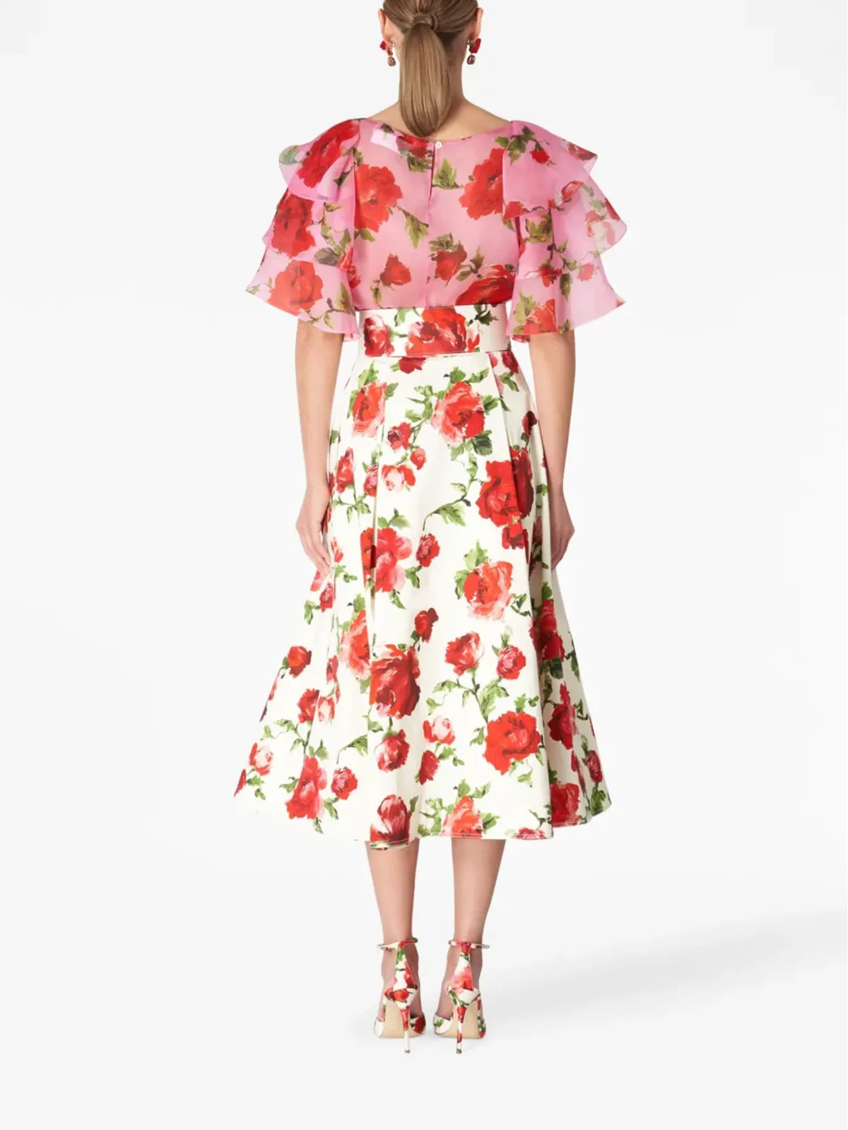 Carolina Herrera 花柄プリント シルク ブラウス - 画像3