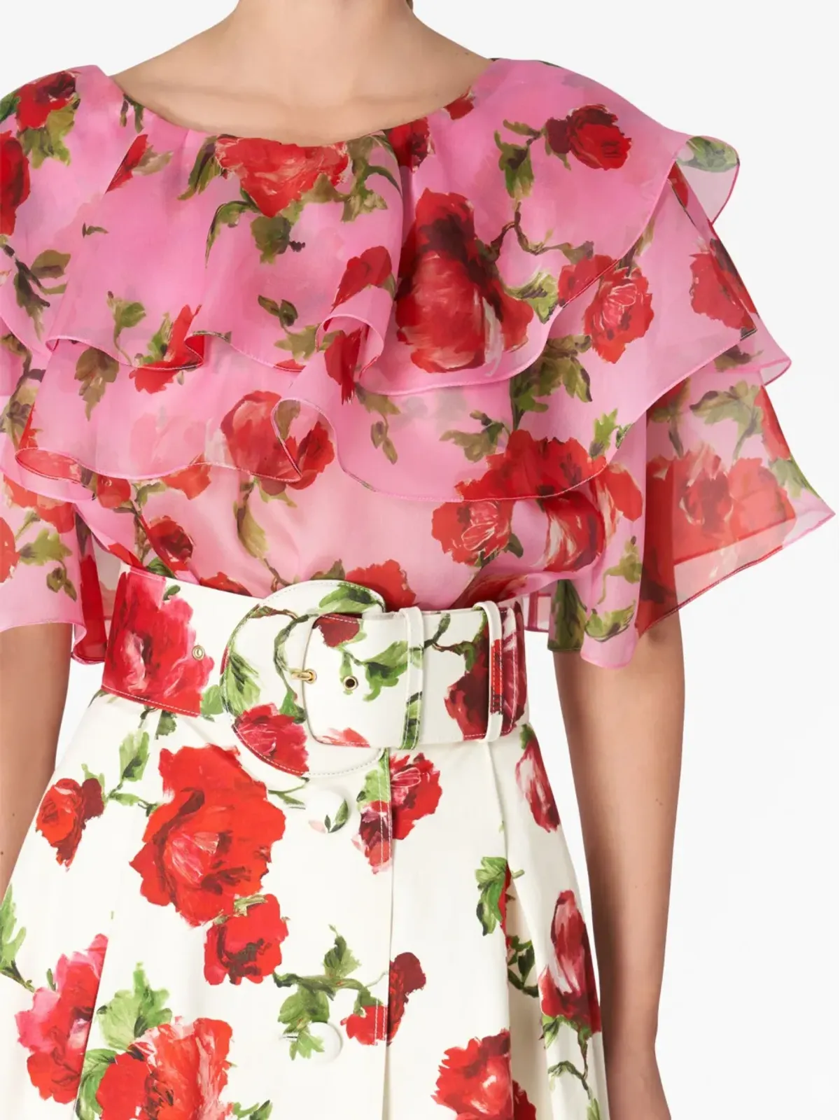 Carolina Herrera 花柄プリント シルク ブラウス - 画像4