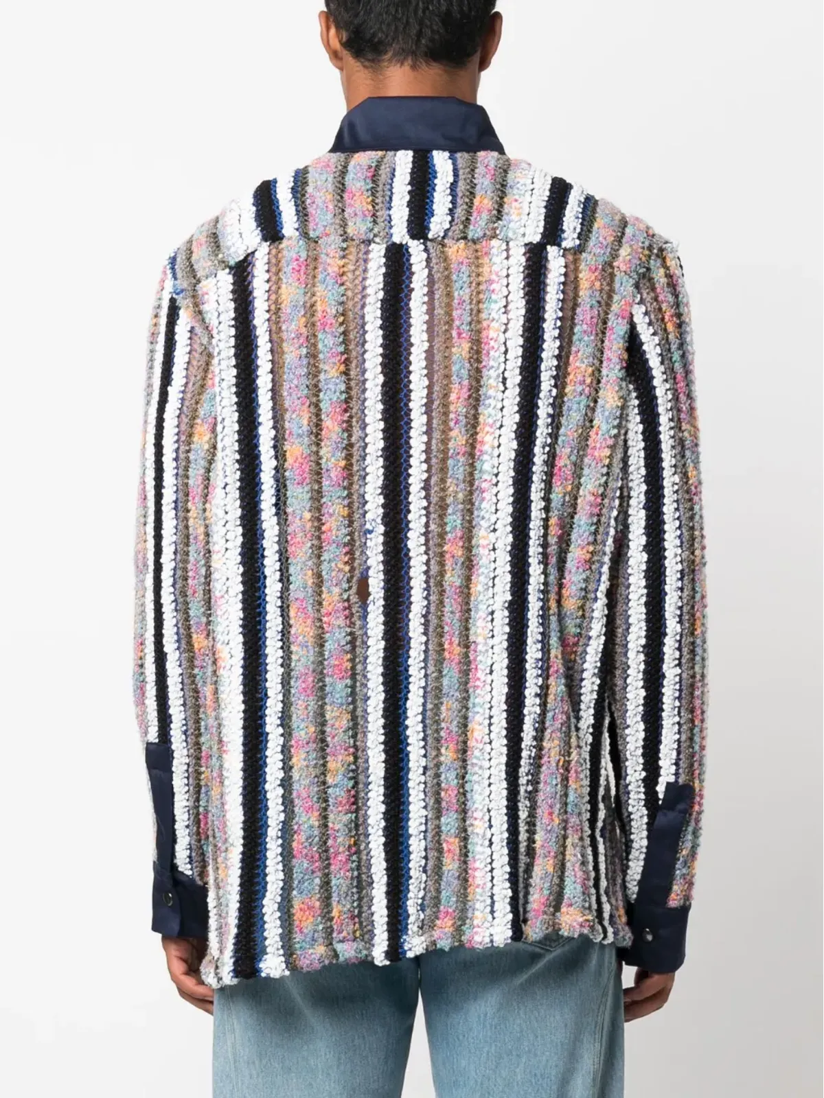 VITELLI ストライプニットパネルシャツ - 画像4