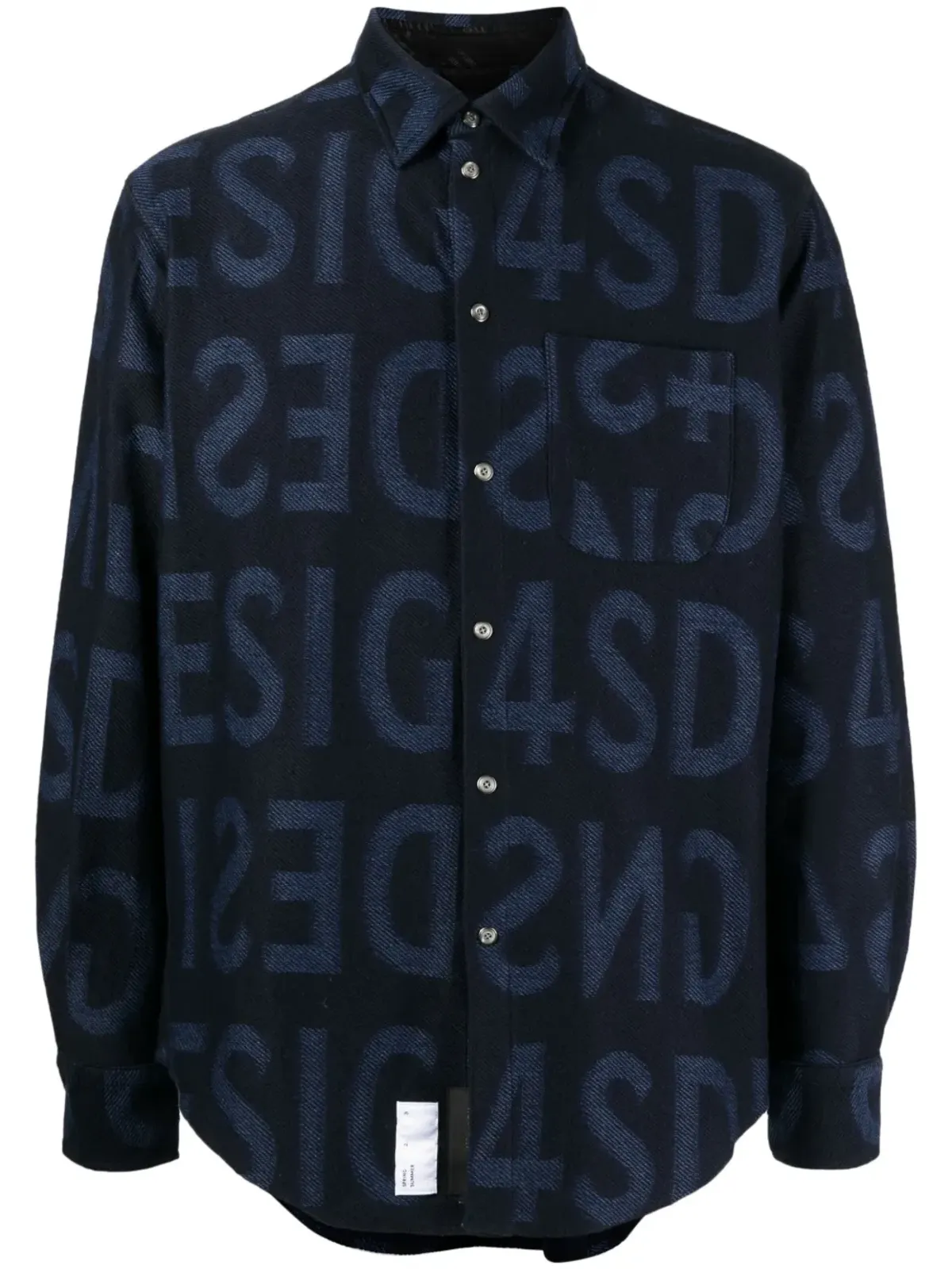 4SDESIGNS ロゴプリント コットンシャツ - 画像1