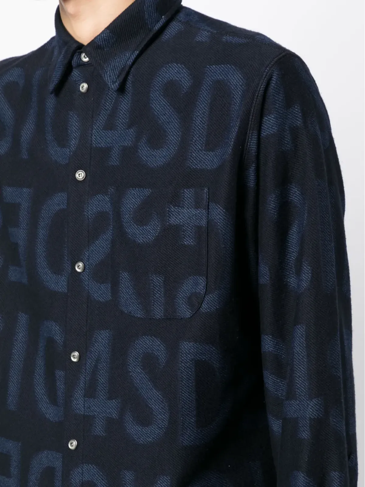 4SDESIGNS ロゴプリント コットンシャツ - 画像5