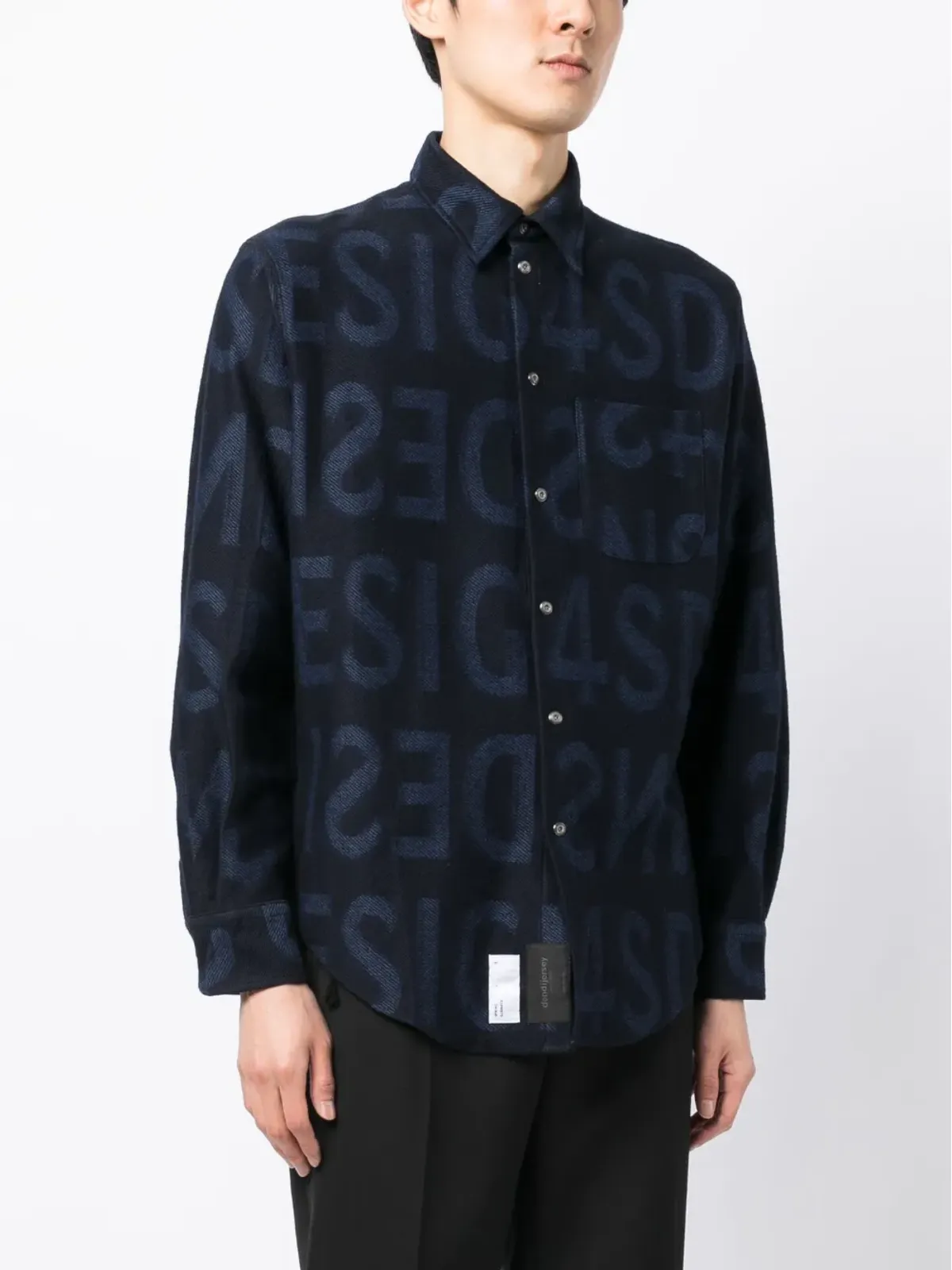 4SDESIGNS ロゴプリント コットンシャツ - 画像3