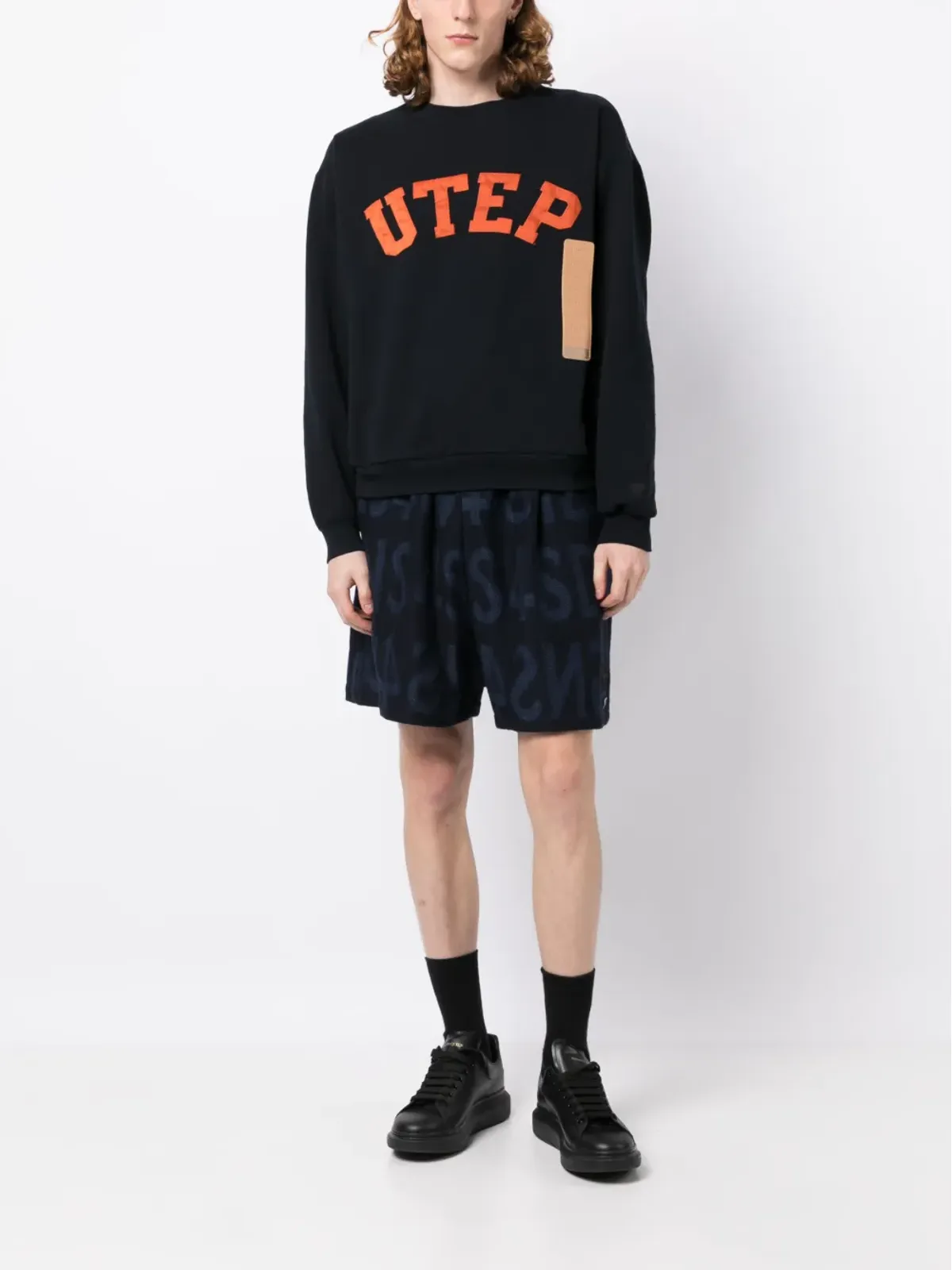 4SDESIGNS UTEPプリント コットン スウェットシャツ - 画像2