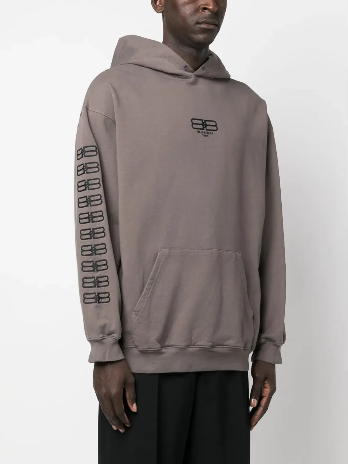 Balenciaga 刺繍ロゴ コットン パーカー - 画像3
