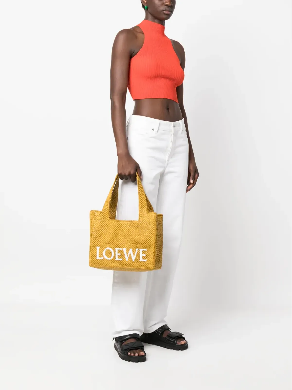 LOEWE フォント ラフィア トートバッグ - 画像2