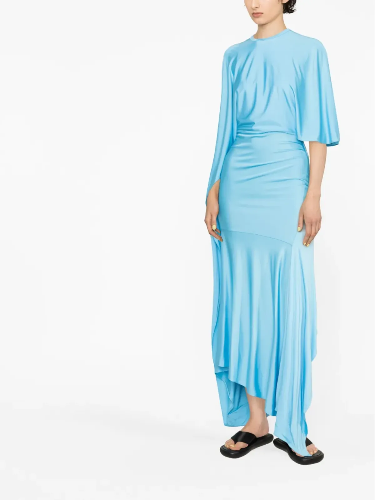 Stella McCartney ケープスリーブのアシンメトリーマキシドレス - 画像3