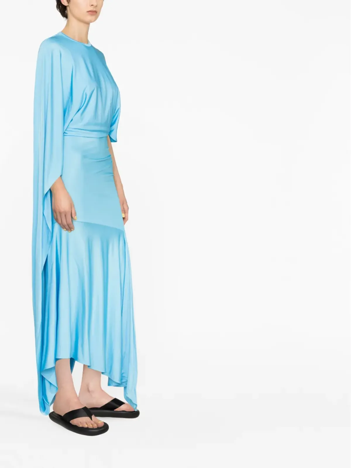 Stella McCartney ケープスリーブのアシンメトリーマキシドレス - 画像4