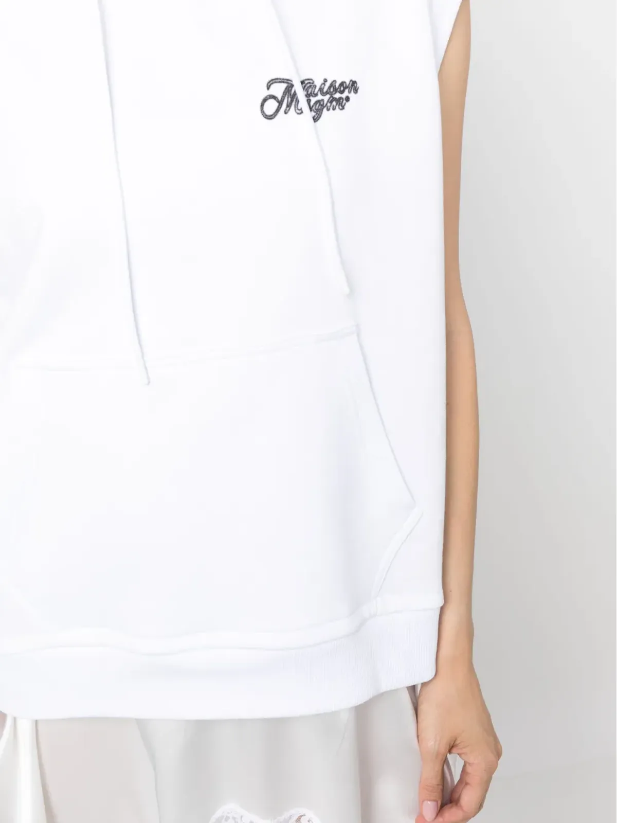 MSGM ロゴプリント レーストリム ミニドレス - 画像5