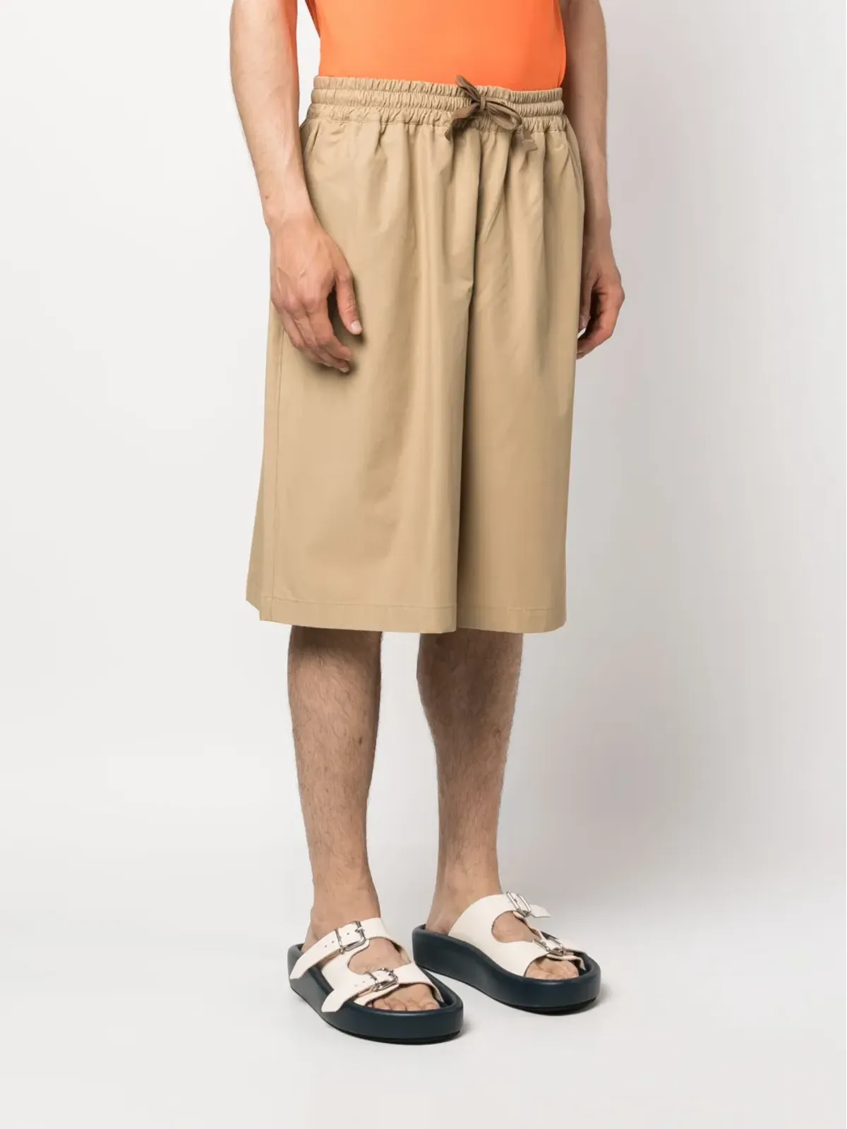 Maison Kitsuné ワイドレッグ ドローストリングウエストショーツ（ニュートラルカラー） - 画像3