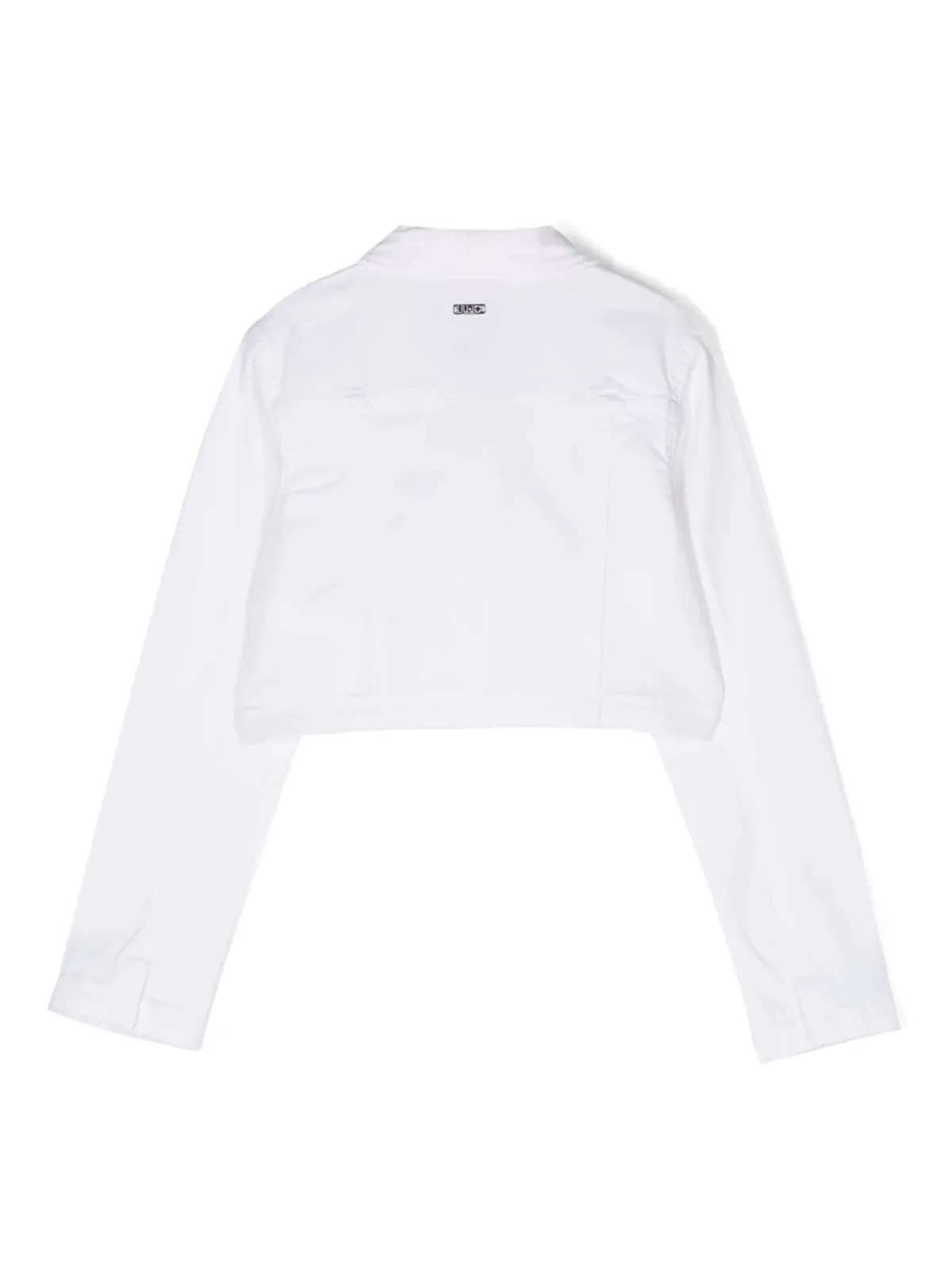 Liu Jo Kids ロゴパッチ付きクロップドデニムジャケット - 画像2