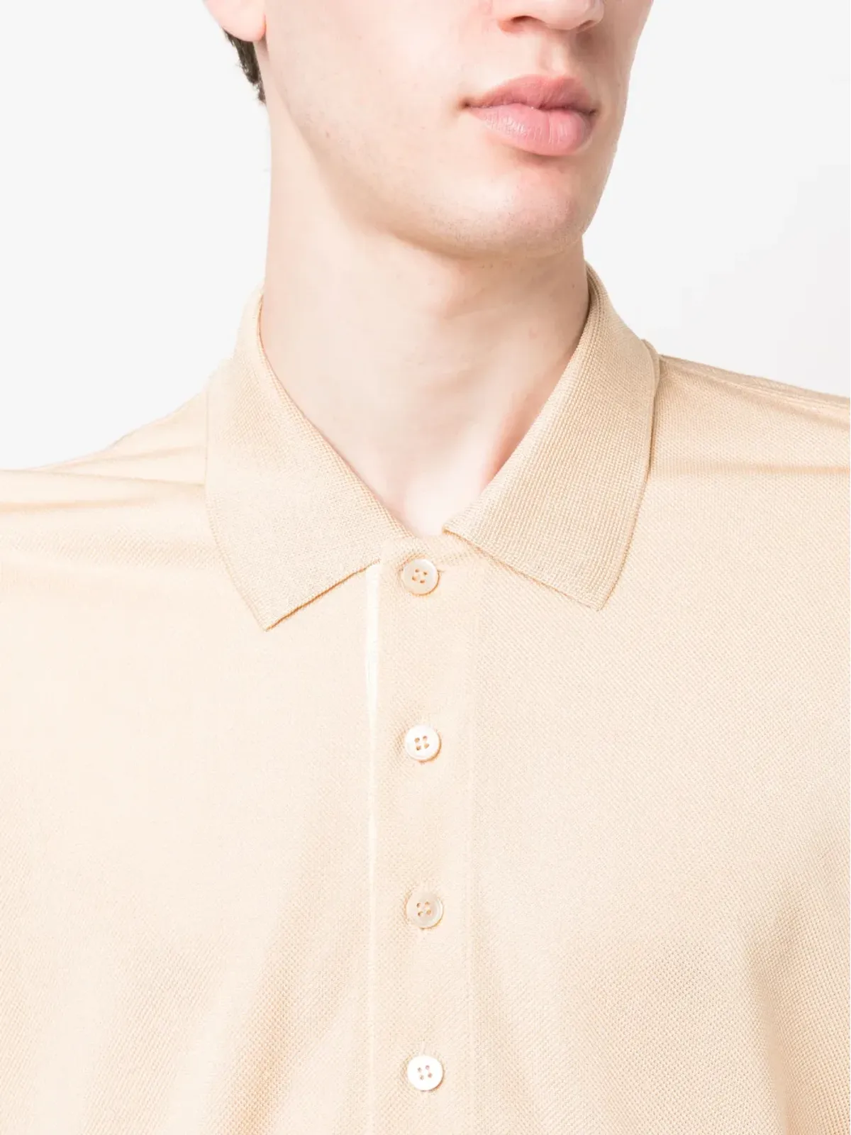 TOM FORD ピケ長袖ポロシャツ - 画像5