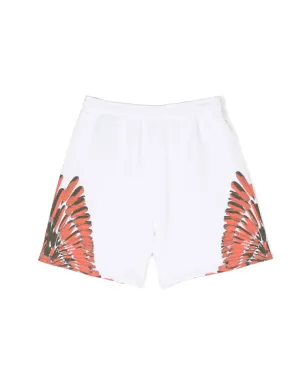 COUNTY OF MILAN KIDS Wingsプリント コットン トラックショーツ - White - サムネイル2
