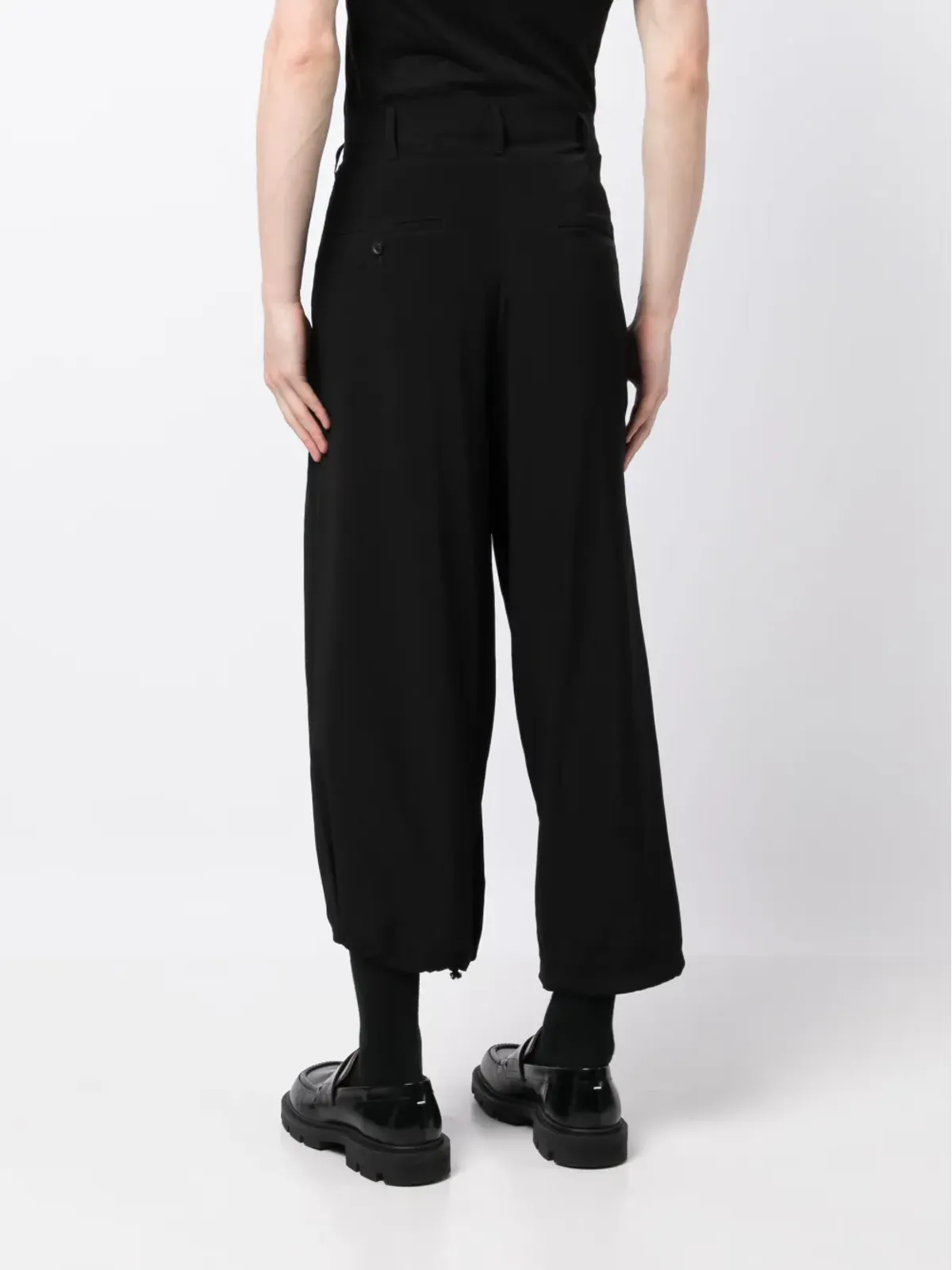 Yohji Yamamoto アシンメトリック クロップドパンツ - 画像4