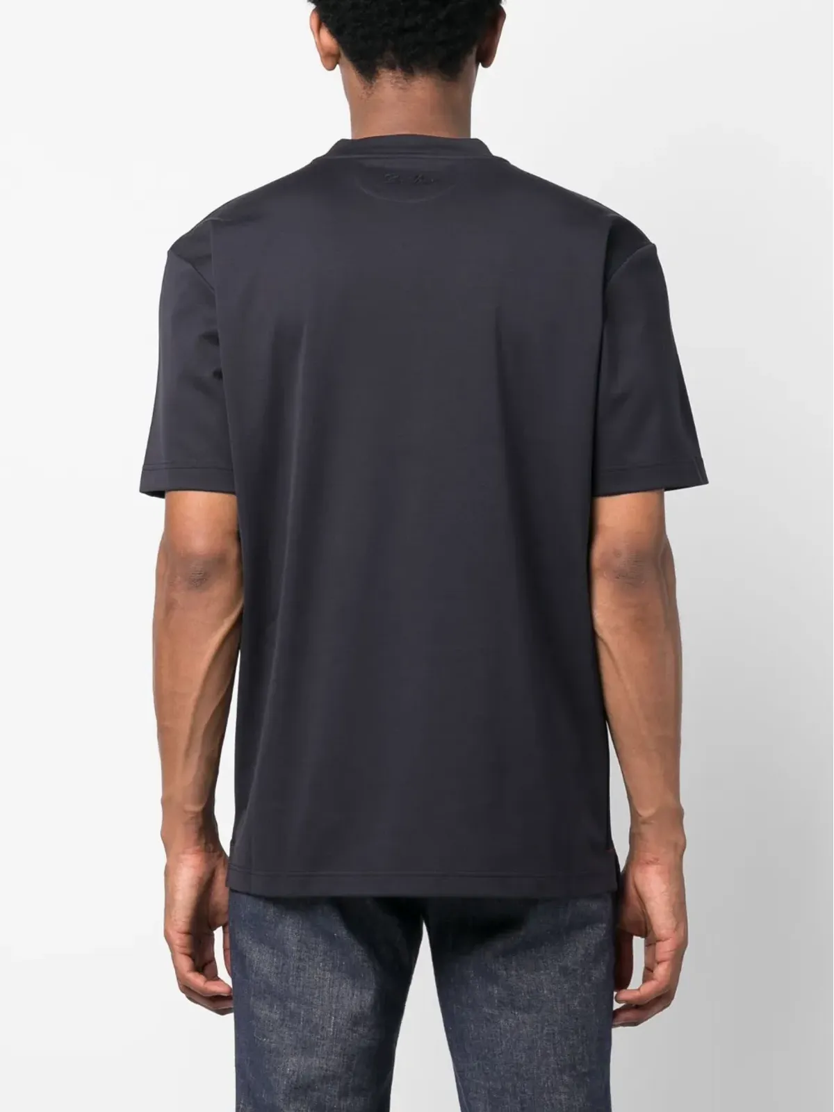 Loro Piana basic short-sleeved T-shirt - Blue - 画像4