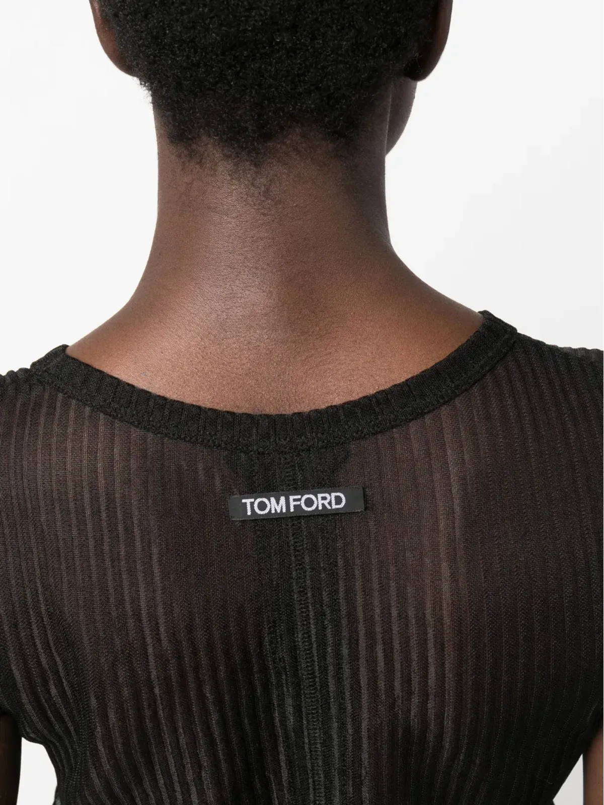 TOM FORD シアー クルーネック Tシャツ - ブラック - 画像5