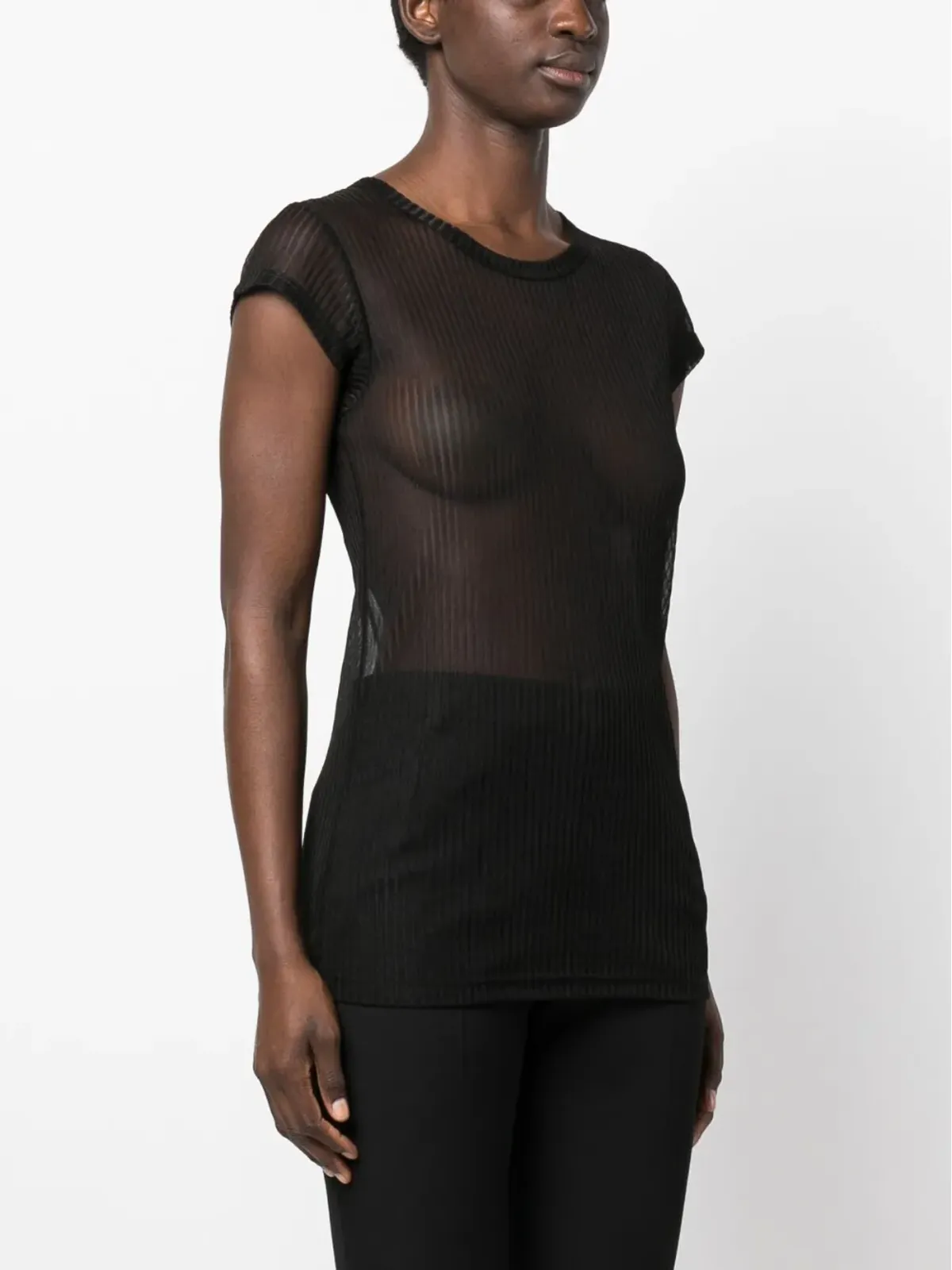 TOM FORD シアー クルーネック Tシャツ - ブラック - 画像3