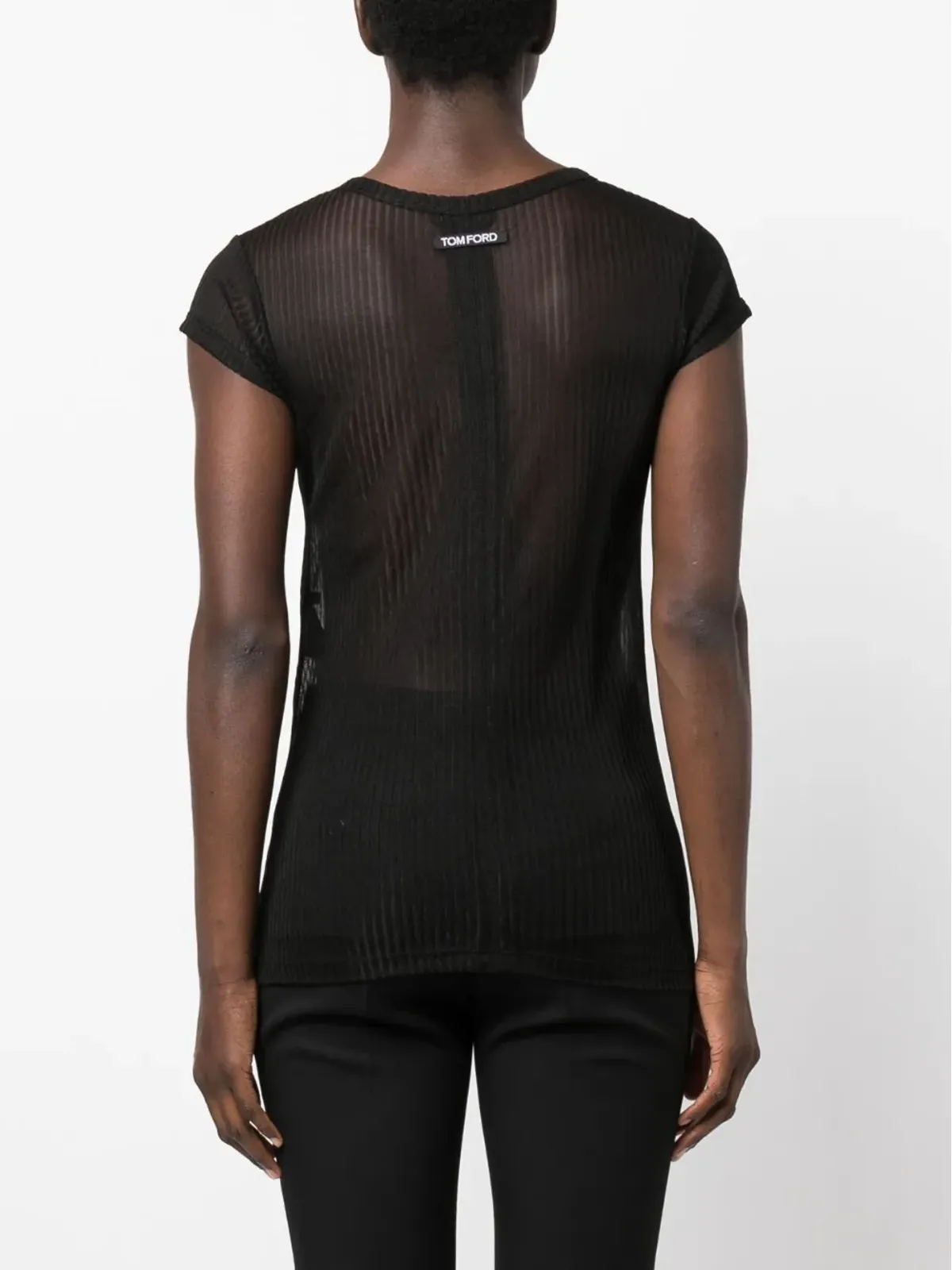 TOM FORD シアー クルーネック Tシャツ - ブラック - 画像4