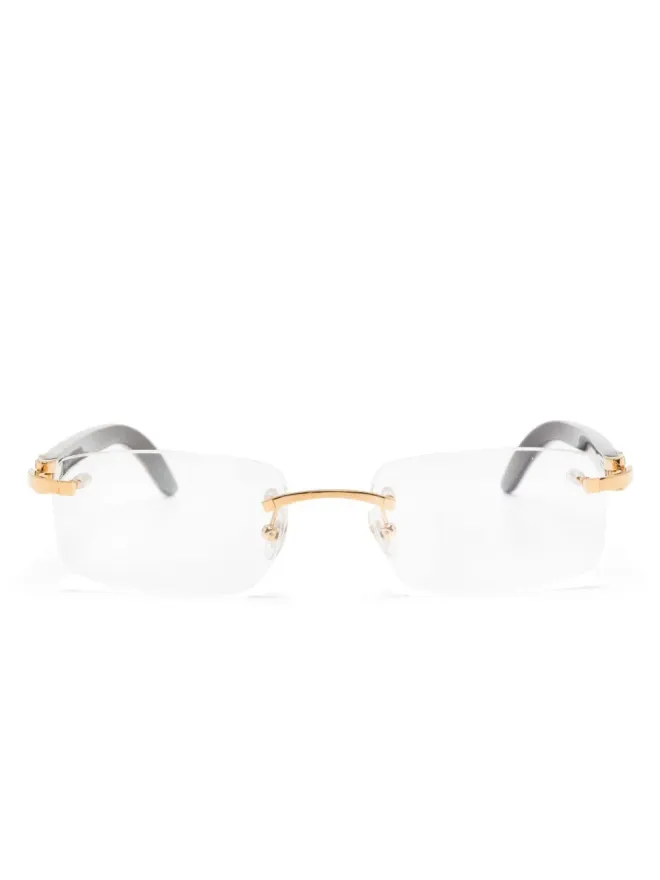 Cartier Eyewear Cartier Eyewear 長方形フレームのリムレス眼鏡の商品画像