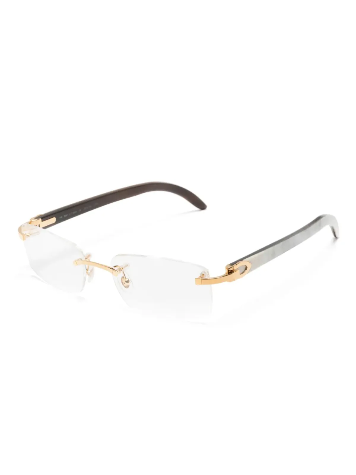 Cartier Eyewear 長方形フレームのリムレス眼鏡 - 画像2