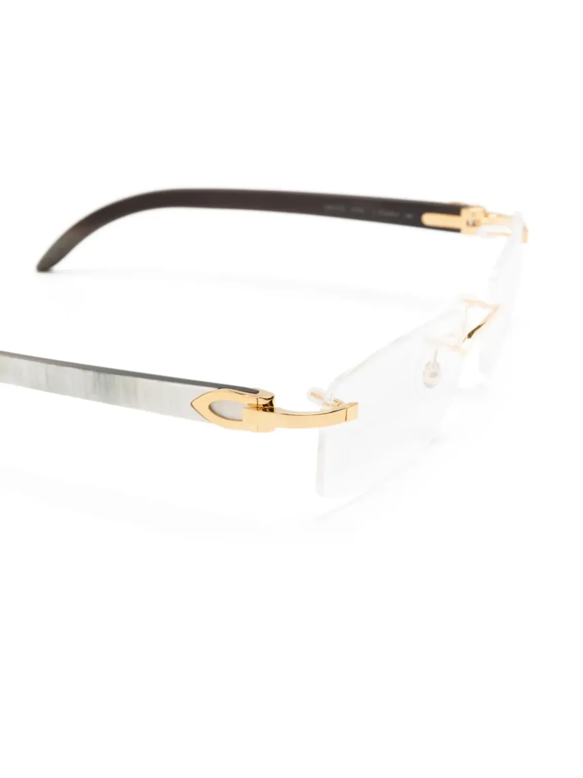 Cartier Eyewear 長方形フレームのリムレス眼鏡 - 画像3