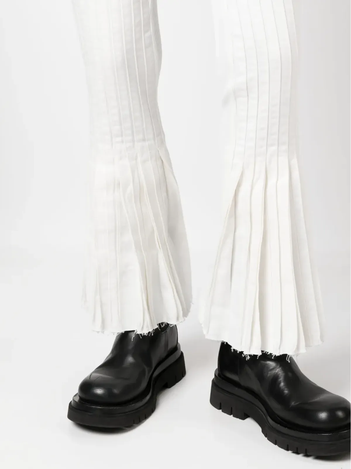 sacai プリーツ入りクロップドパンツ - 画像5