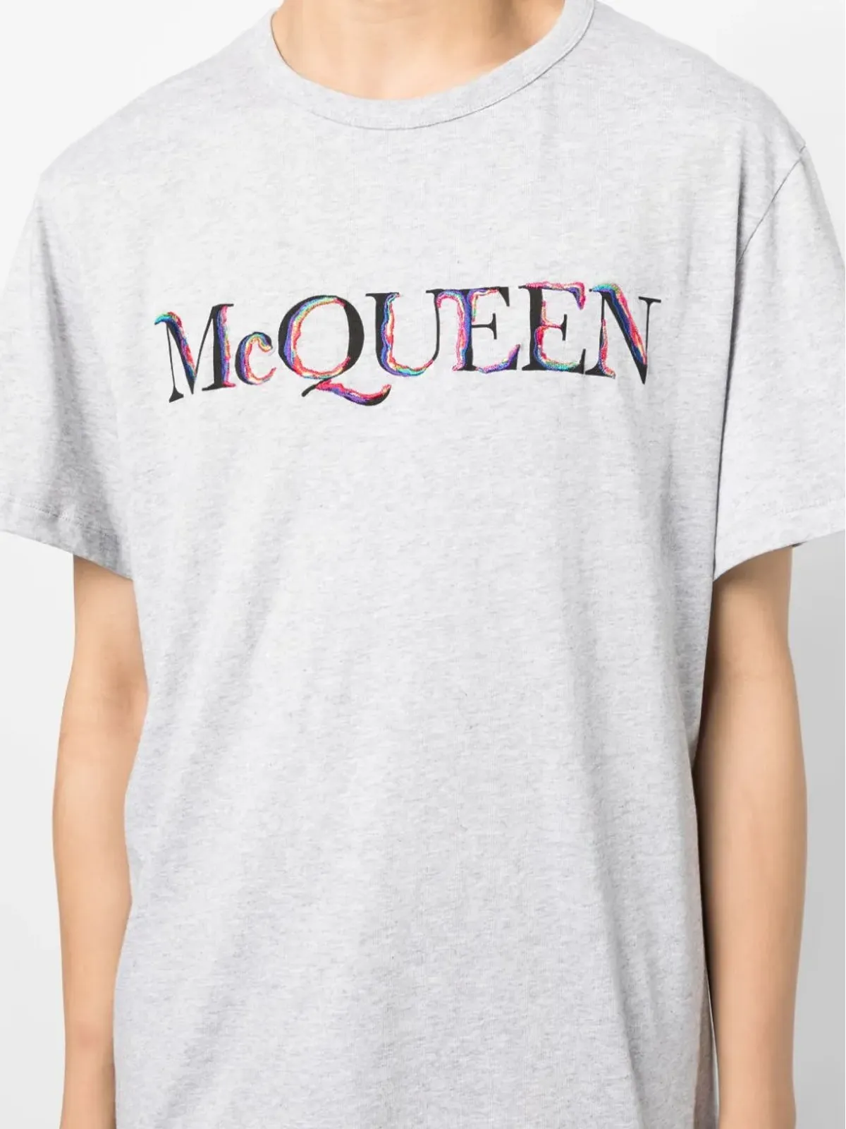 Alexander McQueen ロゴ刺繍コットンTシャツ - 画像5