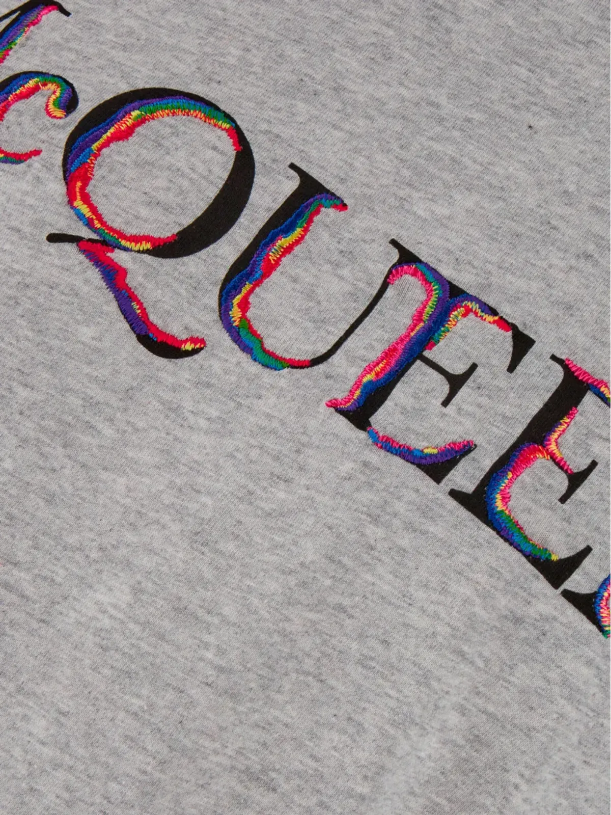Alexander McQueen ロゴ刺繍コットンTシャツ - 画像3
