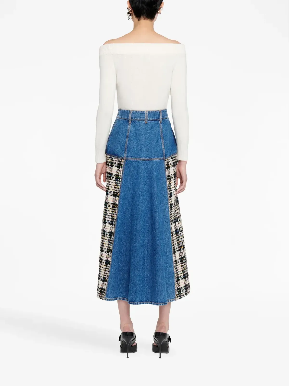 Alexander McQueen オフショルダー リブ編みトリム ジャンパー - 画像4