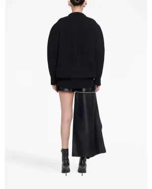 Alexander McQueen オーキッド柄インターシャ ウールセーター - ブラック - サムネイル4