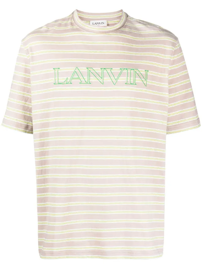 Lanvin Lanvin ストライプ ロゴ刺繍 Tシャツの商品画像