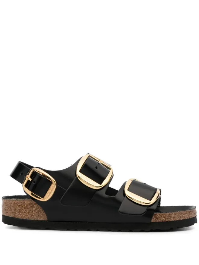 Birkenstock Birkenstock ミラノ レザー フラットサンダル ブラックの商品画像