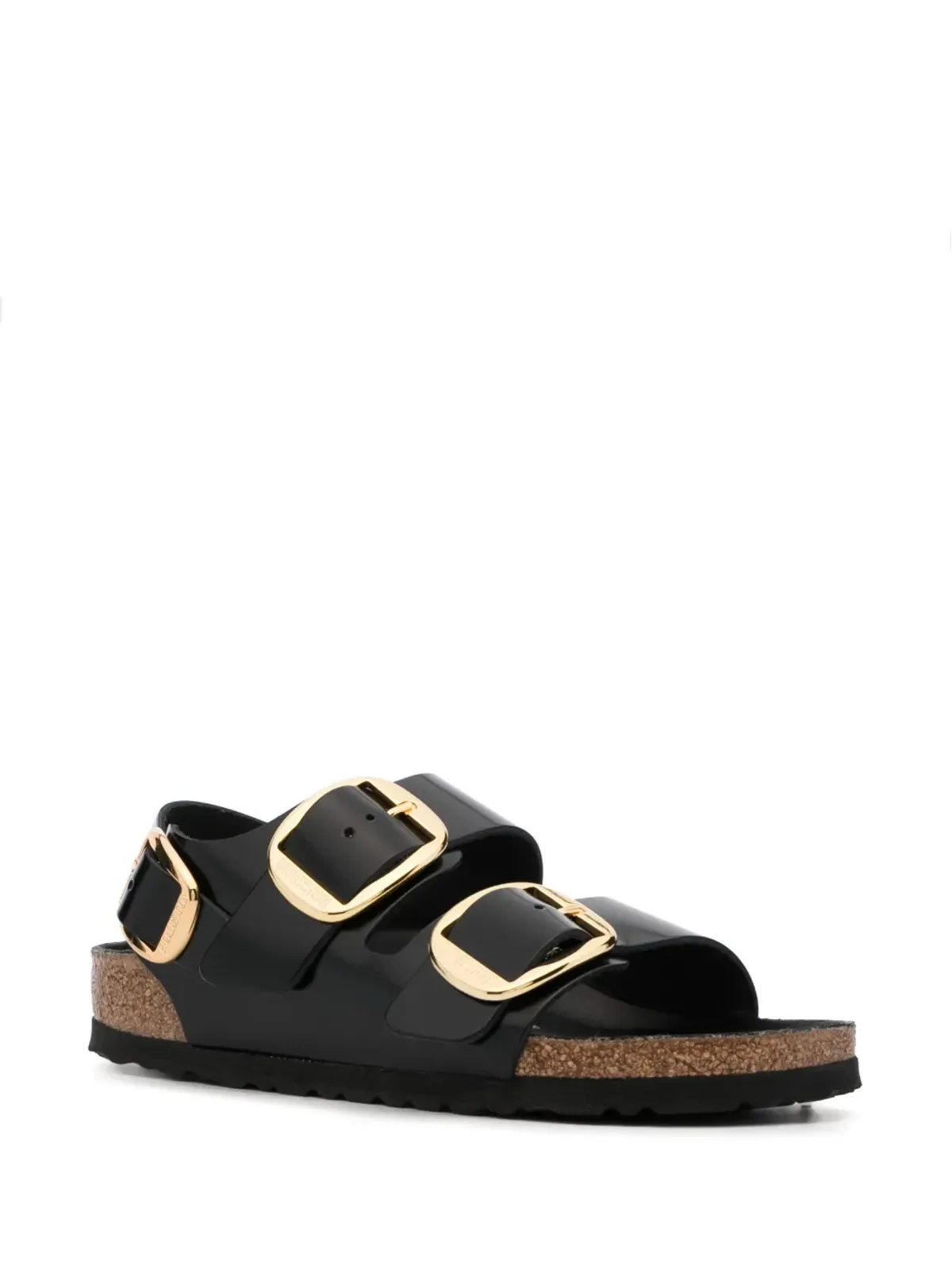 Birkenstock ミラノ レザー フラットサンダル ブラック - 画像2