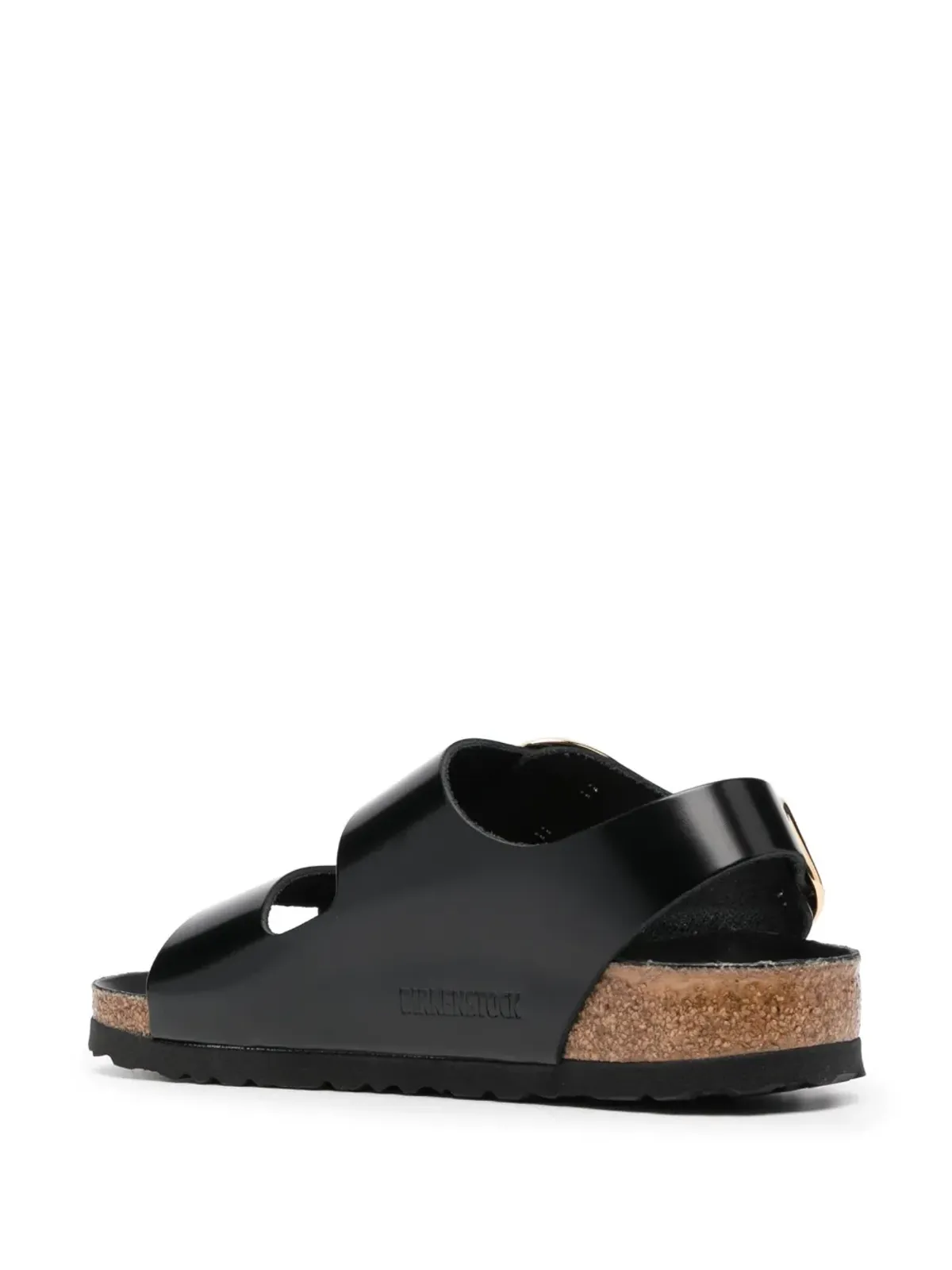 Birkenstock ミラノ レザー フラットサンダル ブラック - 画像3